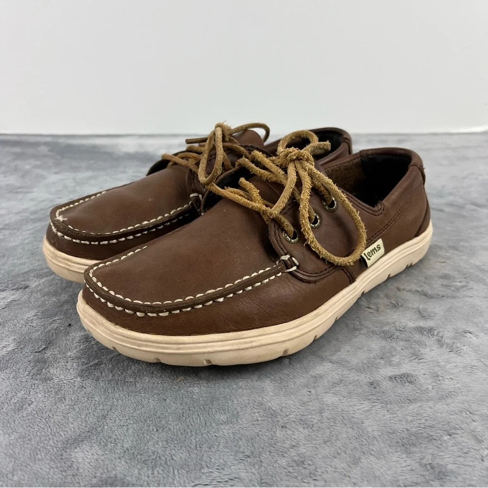 LEMS Mariner Womens Brown Leather Boat Loafers Deck Shoes EU 36 US 6-6.5 - Picture 3 of 10